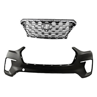 Replacement - 2-Piece (Front Bumper Cover, Grille) (Standard Line)