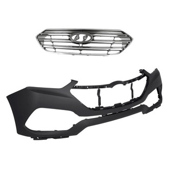 Replacement - 2-Piece (Front Bumper Cover, Grille) (Standard Line)