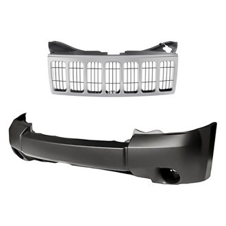 Replacement - 2-Piece (Front Bumper Cover, Grille) (CAPA Certified)