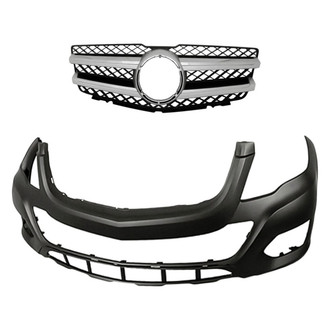 Replacement - 2-Piece (Front Bumper Cover, Grille)