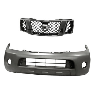 Replacement - 2-Piece (Front Bumper Cover, Grille) (CAPA Certified)