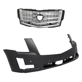 Replacement - 2-Piece (Front Bumper Cover, Grille) (Standard Line)
