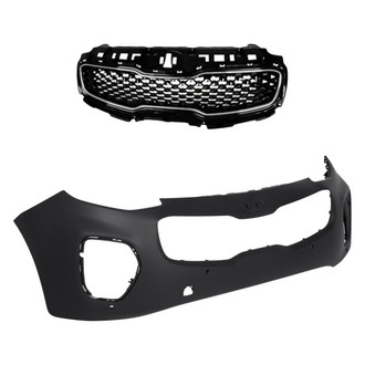 Replacement - 2-Piece (Front Bumper Cover, Grille) (Standard Line)