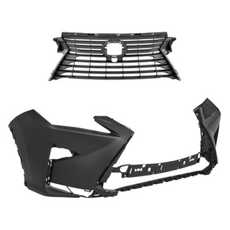 Replacement - 2-Piece (Front Bumper Cover, Grille) (Standard Line)