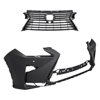 Replacement - 2-Piece (Front Bumper Cover, Grille) (Standard Line)