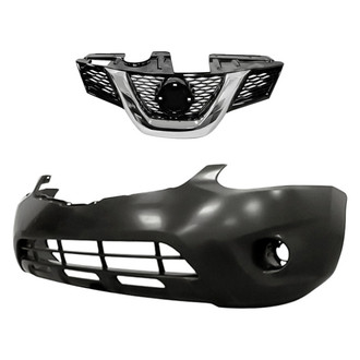 Replacement - 2-Piece (Front Bumper Cover, Grille) (CAPA Certified)