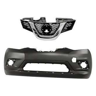 Replacement - 2-Piece (Front Bumper Cover, Grille) (CAPA Certified)
