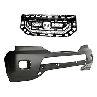 Replacement - 2-Piece (Front Bumper Cover, Grille) (CAPA Certified)