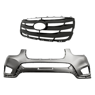 Replacement - 2-Piece (Front Bumper Cover, Grille) (CAPA Certified)
