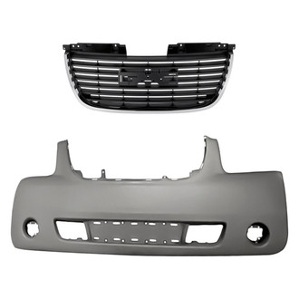 Replacement - 2-Piece (Front Bumper Cover, Grille)