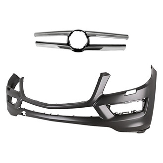 Replacement - 2-Piece (Front Bumper Cover, Grille)