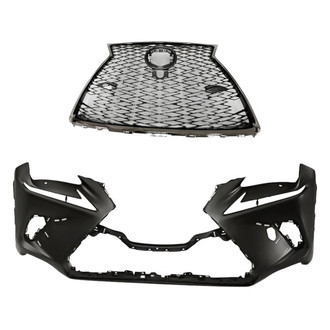 Replacement - 2-Piece (Front Bumper Cover, Grille) (Standard Line)