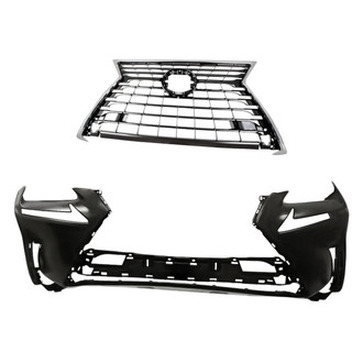 Replacement - 2-Piece (Front Bumper Cover, Grille) (Standard Line)