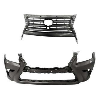 Replacement - 2-Piece (Front Bumper Cover, Grille) (Standard Line)