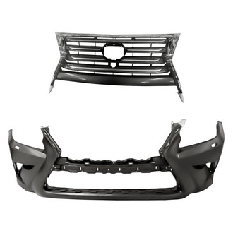 Replacement - 2-Piece (Front Bumper Cover, Grille) (Standard Line)
