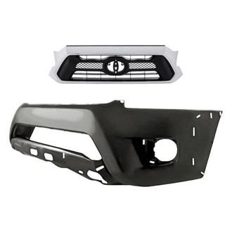Replacement - 2-Piece (Front Bumper Cover, Grille) (CAPA Certified)