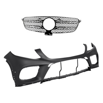 Replacement - 2-Piece (Front Bumper Cover, Grille) (Standard Line)