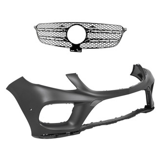 Replacement - 2-Piece (Front Bumper Cover, Grille) (Standard Line)