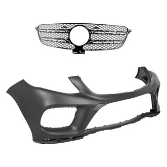 Replacement - 2-Piece (Front Bumper Cover, Grille) (Standard Line)