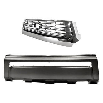 Replacement - 2-Piece (Front Bumper Cover, Grille) (CAPA Certified)