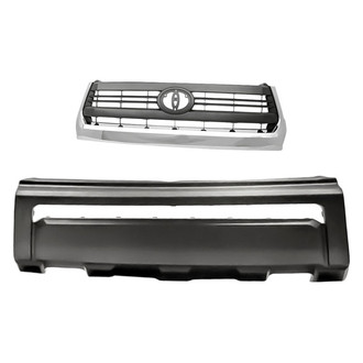 Replacement - 2-Piece (Front Bumper Cover, Grille) (CAPA Certified)