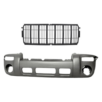 Replacement - 2-Piece (Front Bumper Cover, Grille)