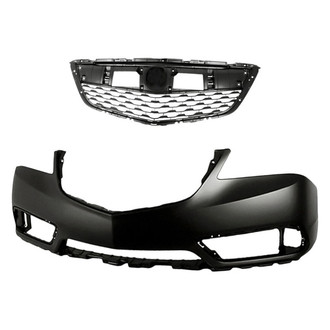Replacement - 2-Piece (Front Bumper Cover, Grille) (Standard Line)