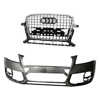 Replacement - 2-Piece (Front Bumper Cover, Grille) (Standard Line)