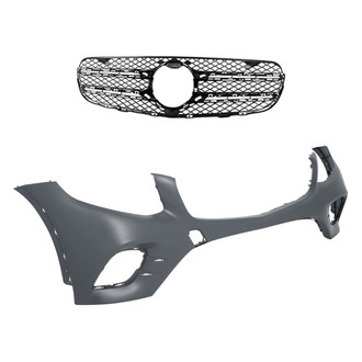 Replacement - 2-Piece (Front Bumper Cover, Grille) (Standard Line)