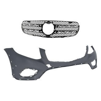 Replacement - 2-Piece (Front Bumper Cover, Grille) (Standard Line)