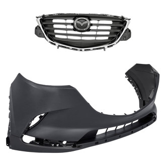 Replacement - 2-Piece (Front Bumper Cover, Grille)