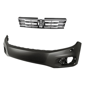 Replacement - 2-Piece (Front Bumper Cover, Grille) (CAPA Certified)