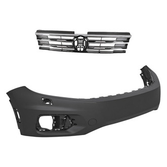 Replacement - 2-Piece (Front Bumper Cover, Grille) (CAPA Certified)