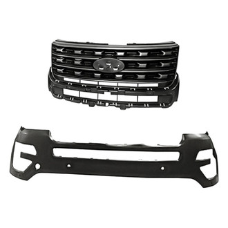 Replacement - 2-Piece (Front Bumper Cover, Grille) (CAPA Certified)