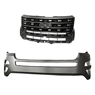 Replacement - 2-Piece (Front Bumper Cover, Grille) (CAPA Certified)