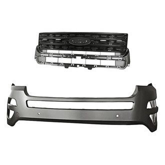 Replacement - 2-Piece (Front Bumper Cover, Grille) (CAPA Certified)