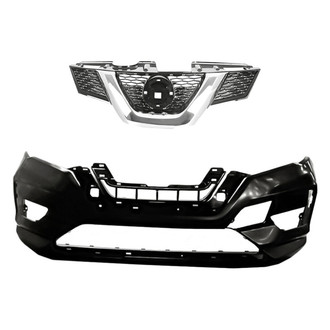 Replacement - 2-Piece (Front Bumper Cover, Grille) (Standard Line)