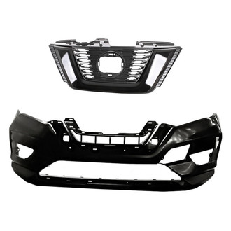Replacement - 2-Piece (Front Bumper Cover, Grille) (Standard Line)