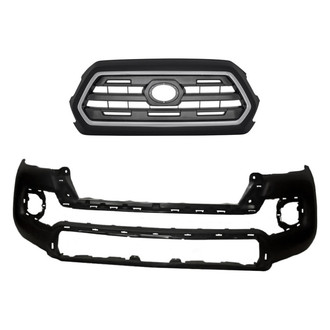 Replacement - 2-Piece (Front Bumper Cover, Grille) (Standard Line)