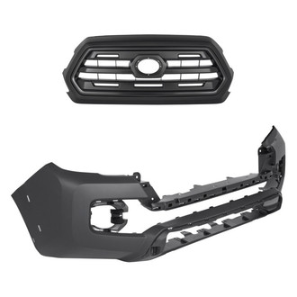 Replacement - 2-Piece (Front Bumper Cover, Grille) (Standard Line)