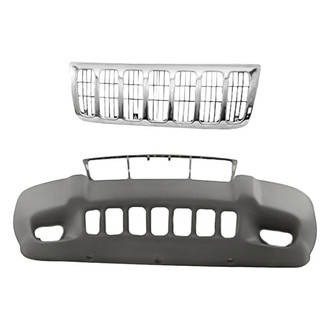 Replacement - 2-Piece (Front Bumper Cover, Grille) (Standard Line)