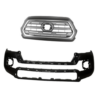 Replacement - 2-Piece (Front Bumper Cover, Grille) (Standard Line)
