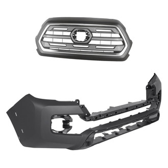 Replacement - 2-Piece (Front Bumper Cover, Grille) (Standard Line)