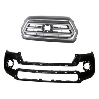 Replacement - 2-Piece (Front Bumper Cover, Grille) (Standard Line)