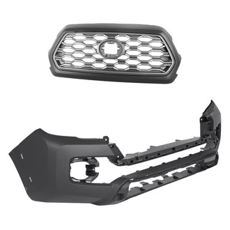 Replacement - 2-Piece (Front Bumper Cover, Grille) (Standard Line)