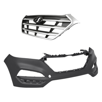 Replacement - 2-Piece (Front Bumper Cover, Grille) (CAPA Certified)