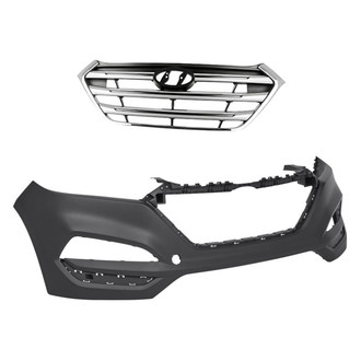 Replacement - 2-Piece (Front Bumper Cover, Grille) (CAPA Certified)