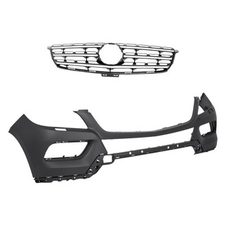 Replacement - 2-Piece (Front Bumper Cover, Grille) (Standard Line)