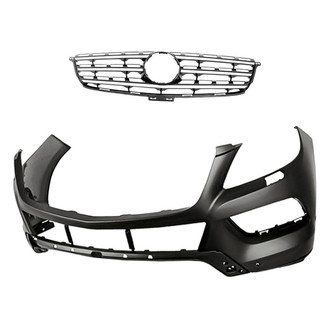 Replacement - 2-Piece (Front Bumper Cover, Grille) (Standard Line)
