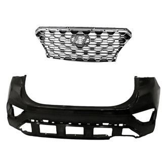 Replacement - 2-Piece (Front Bumper Cover, Grille) (CAPA Certified)
